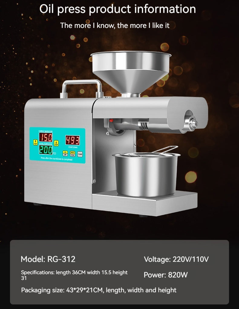 Prensa de aceite doméstica Xiangwei RG-311 y Rg-312