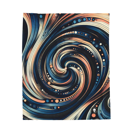 "Caos en armonía: una exploración dinámica del arte generativo" - The Alien Velveteen Plush Blanket Generative Art