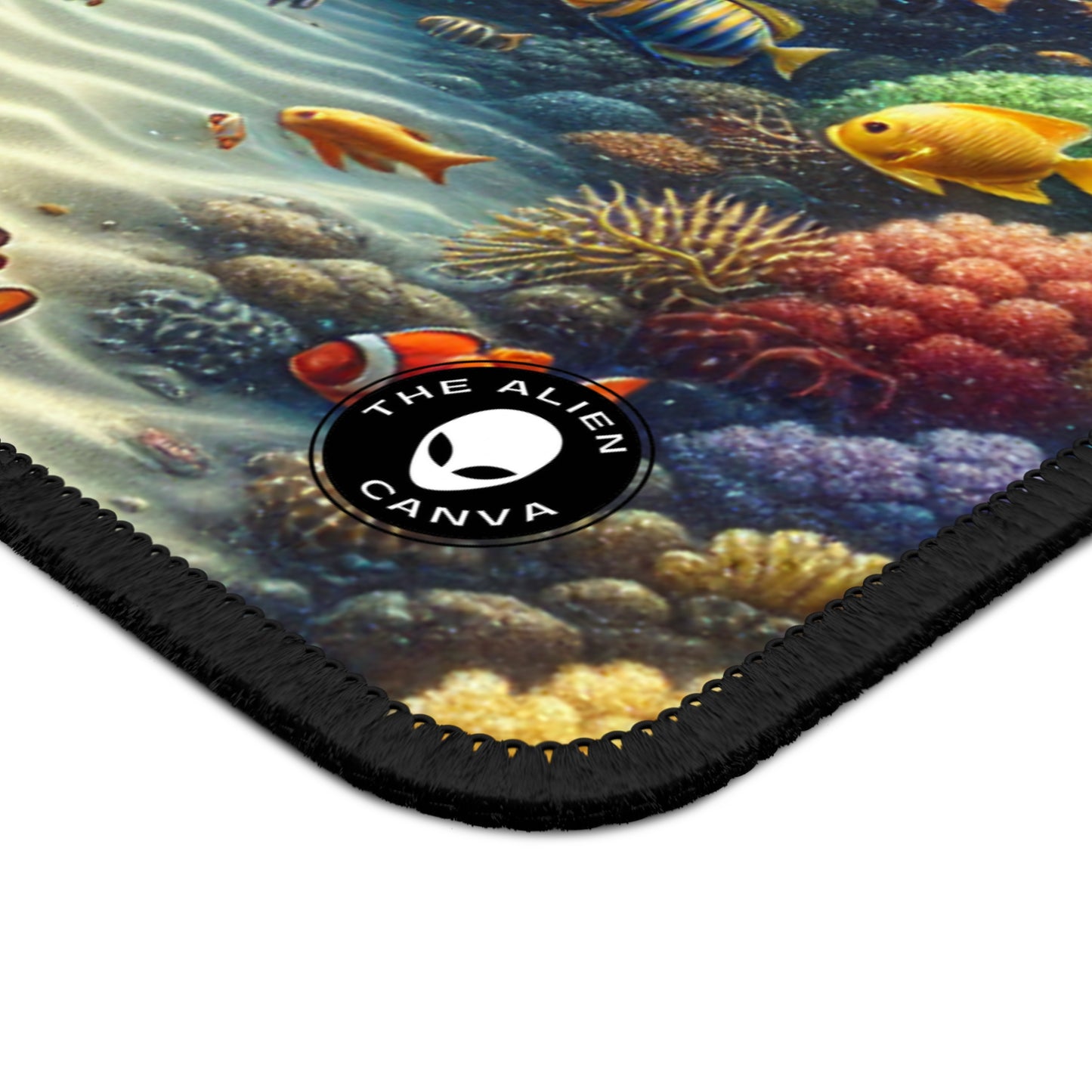 "Bajo las olas: tesoro en el arrecife de coral" - Alfombrilla de ratón para juegos de Alien