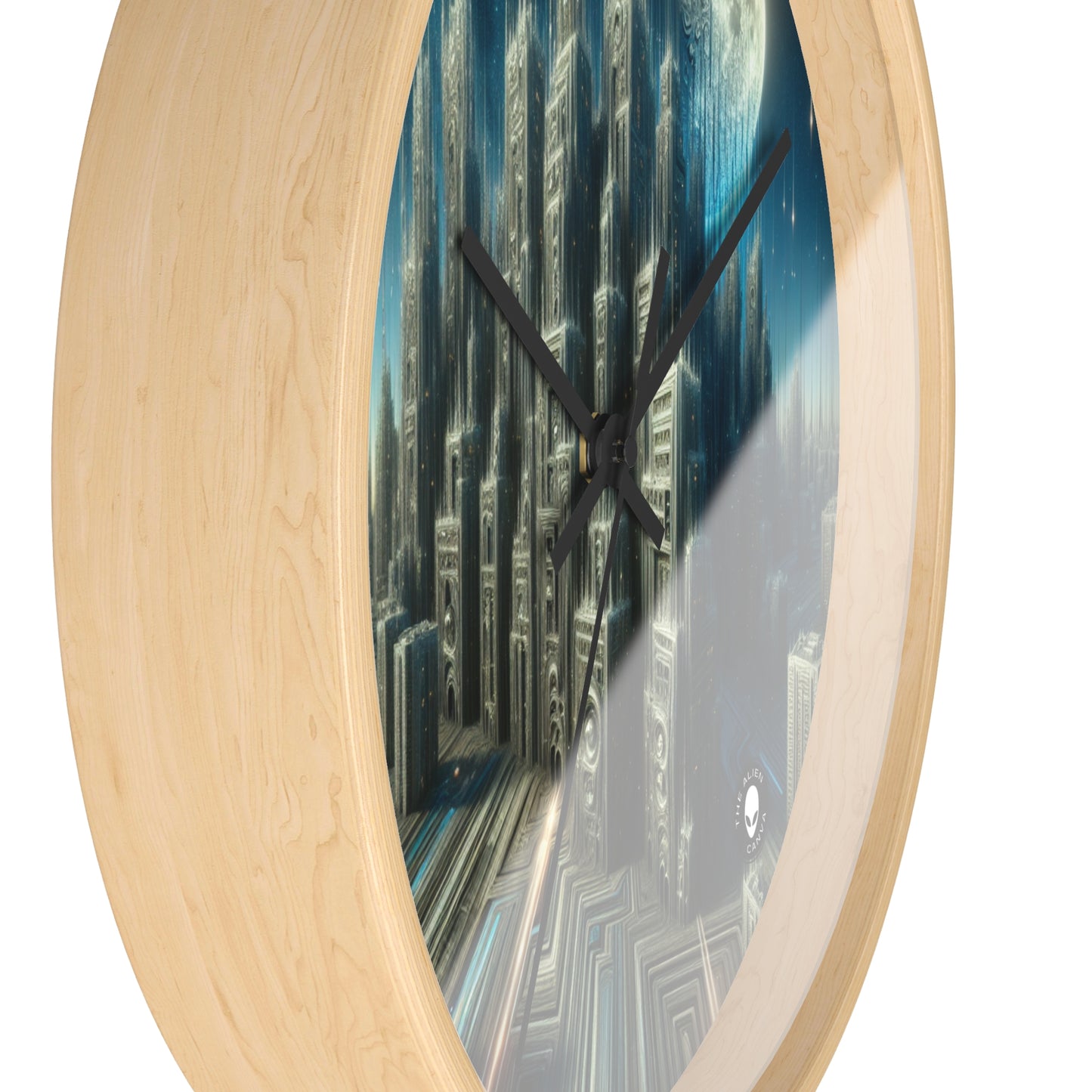 "Nighttime Cityscape Melt" - The Alien Wall Clock