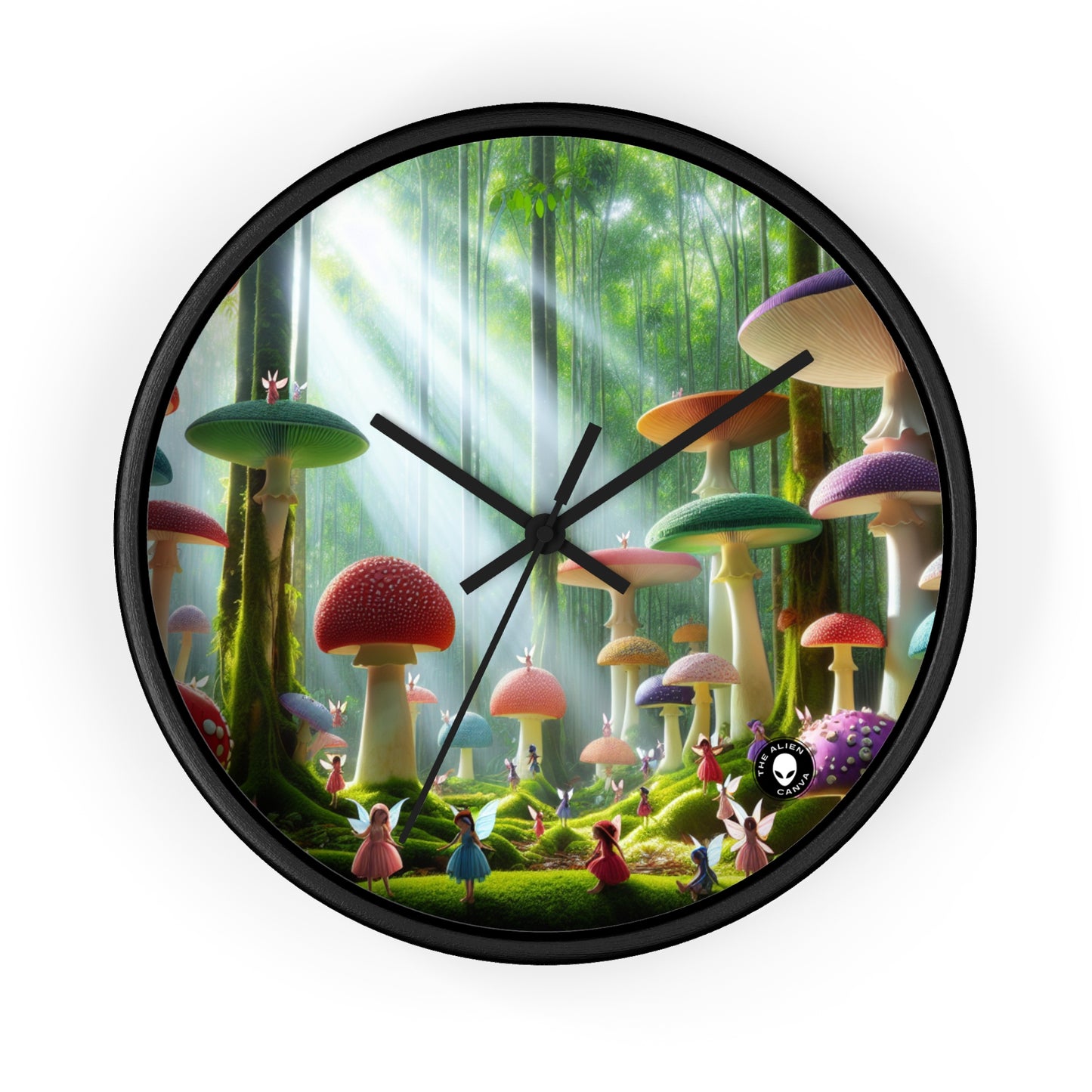 "Forêt de champignons enchantée" - L'horloge murale extraterrestre