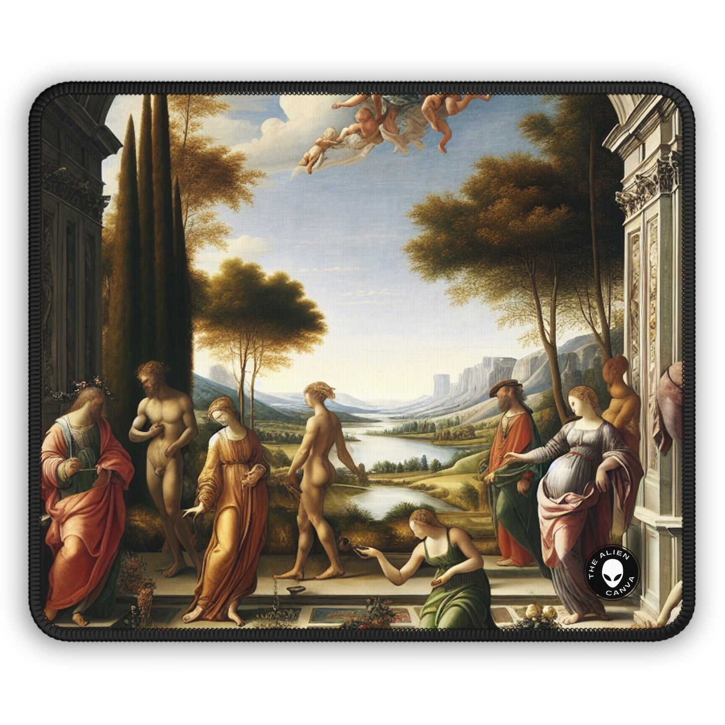 "A City Renaissance: Blending Classical Elegance with Modern Urban Energy" - The Alien Gaming Mouse Pad Renaissance Art