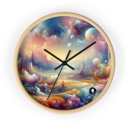 « Délices du paysage onirique : une peinture surréaliste » – L'horloge murale Alien