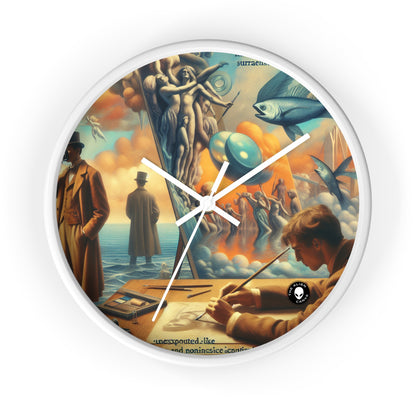 Whimsical Dreams: Defying Gravity in the Celestial Abyss - The Alien Wall Clock Surrealism