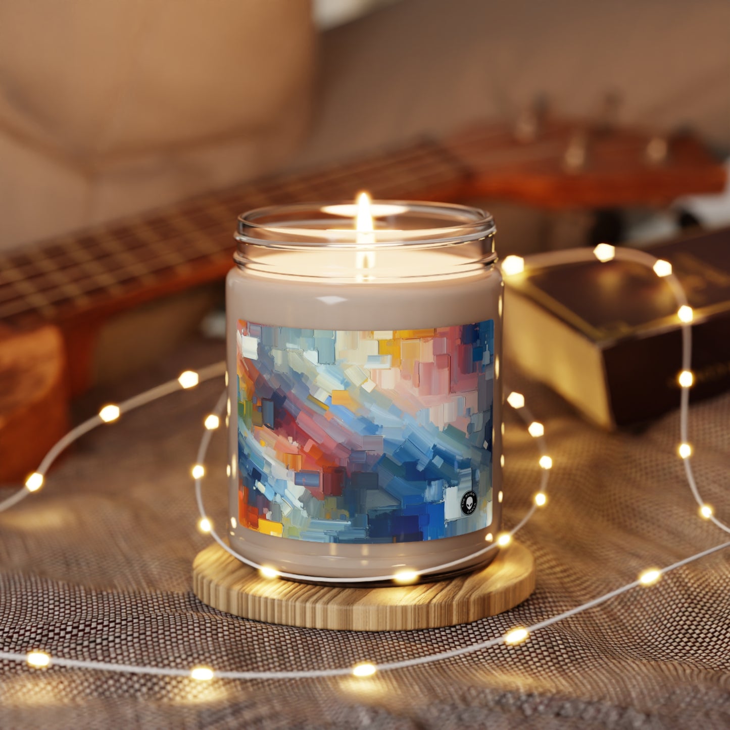 "Tranquil Sunset: A Soft Pastel Color Field Painting" - The Alien Scented Soy Candle 9oz Color Field Painting