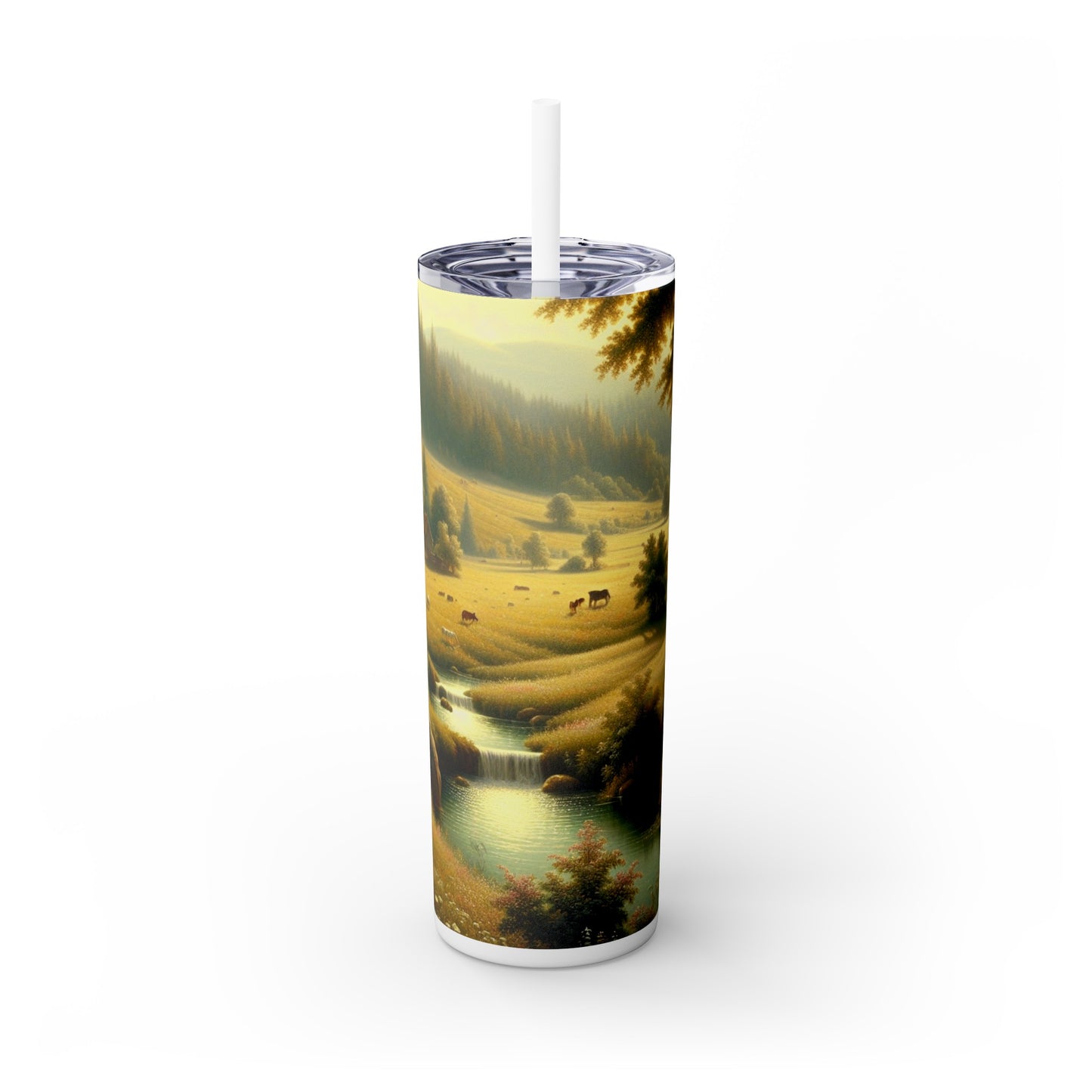 « Marché médiéval : une scène proto-Renaissance » - The Alien Maars® Skinny Tumbler avec paille 20oz Proto-Renaissance