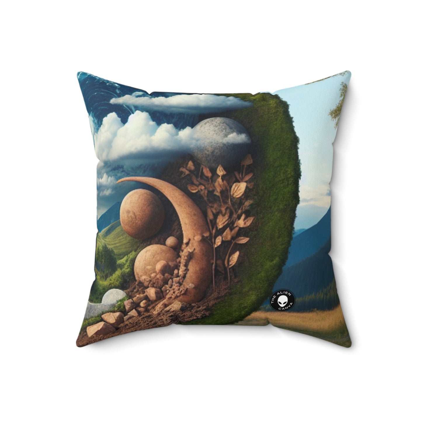 "Sahara Sands: Aerial Earth Art Installation"- The Alien Spun Polyester Square Pillow Earth Art