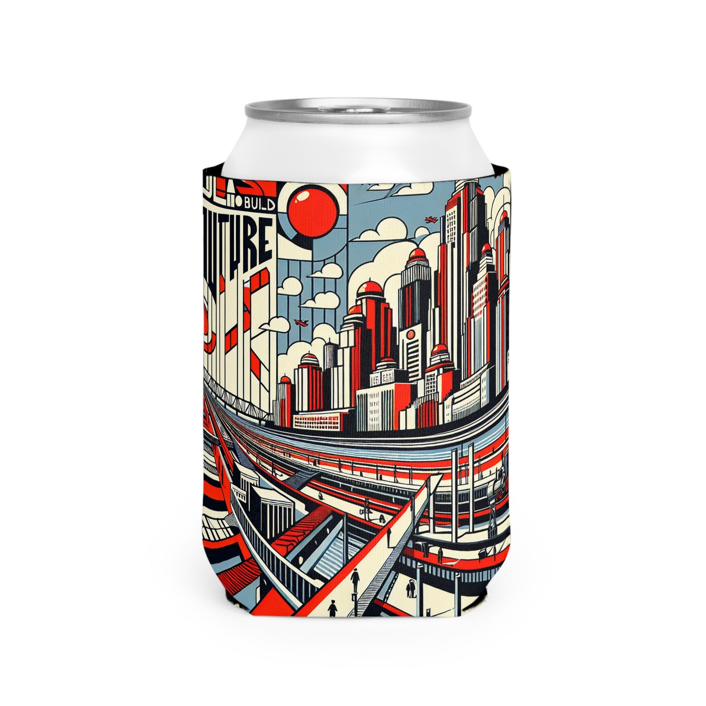 "Construire des idées : un paysage typographique" - Le style constructiviste Alien Can Cooler Sleeve