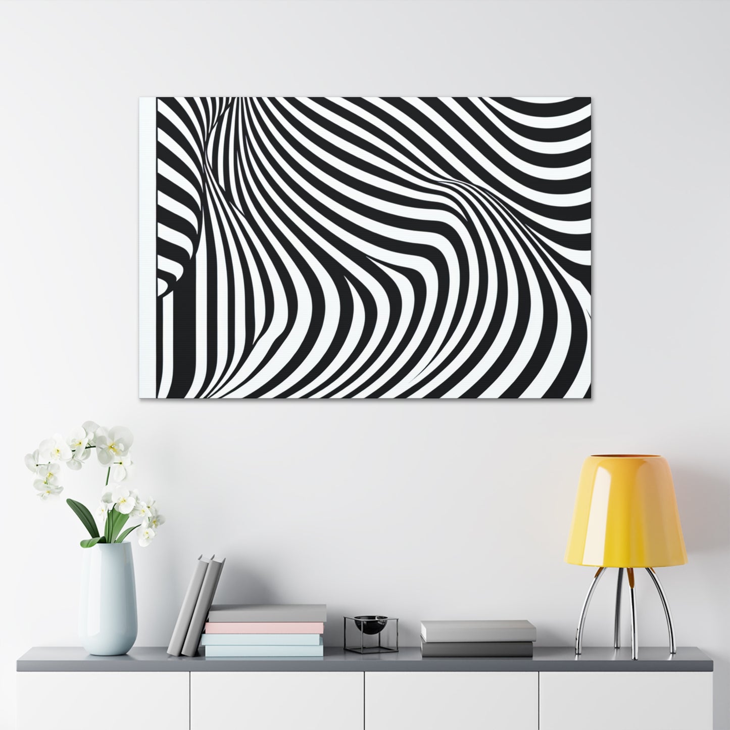 "Optical Illusion Wave" - The Alien Canva Op Art Style