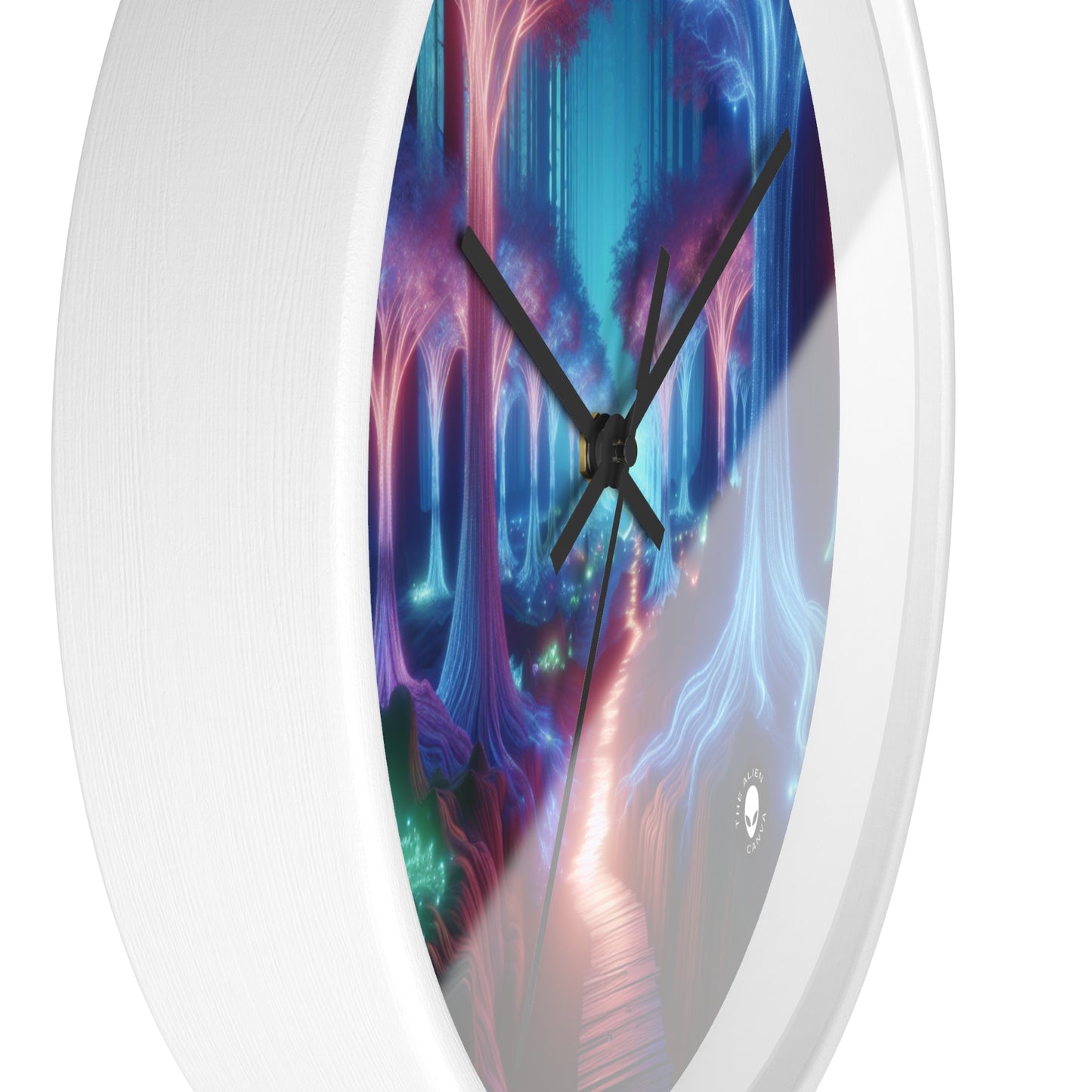 "Glowing Enchanted Forest: A Journey into the Unknown" - The Alien Wall Clock