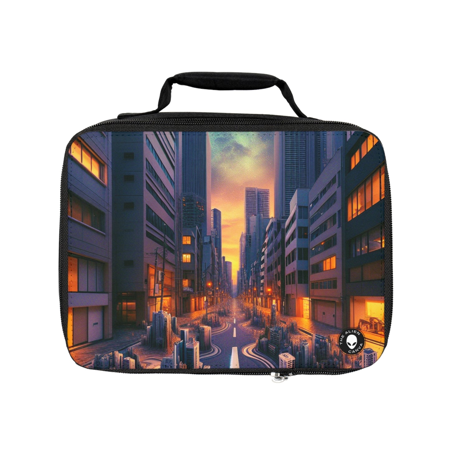 "Melting City: A Surreal Nighttime View"- The Alien Lunch Bag