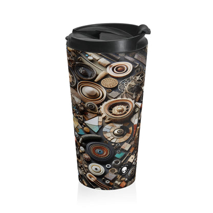 "Nature's Tapestry: Assemblage Art with Found Objects" - The Alien Stainless Steel Travel Mug Assemblage Art