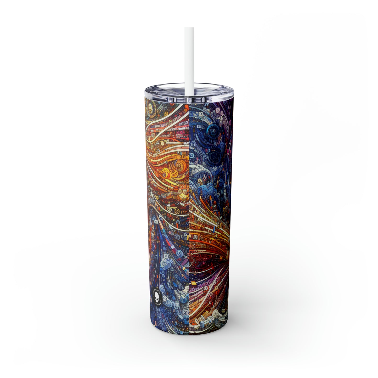 'Cyber ​​Journeys' - The Alien Maars® Skinny Tumbler avec paille 20oz Art numérique