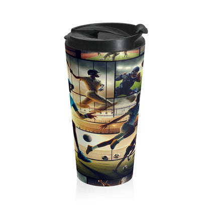 "Sports Synthesis: A Video Art Piece" - The Alien Stainless Steel Travel Mug Video Art Style