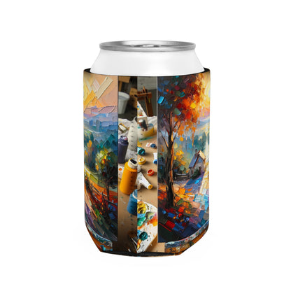 "Market Vibrance: A Post-Impressionist Perspective" - The Alien Can Cooler Sleeve Post-Impressionism
