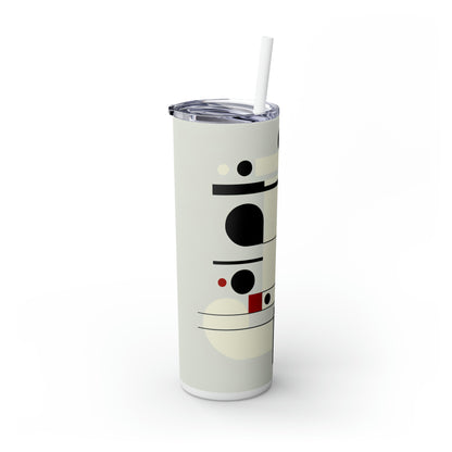 "Dynamic Balance: A Suprematist Exploration" - The Alien Maars® Skinny Tumbler with Straw 20oz Suprematism