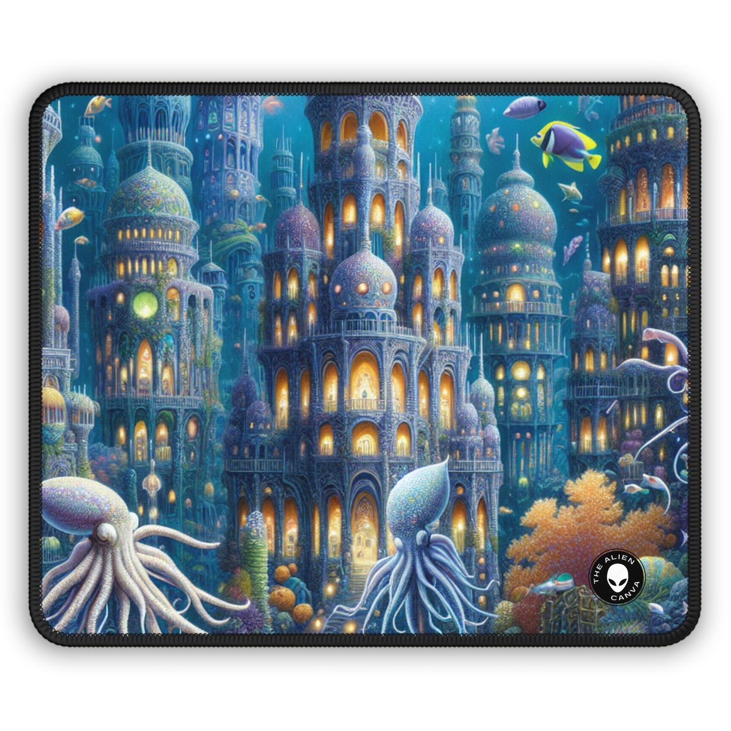 « L'Atlantide enchanteresse : une harmonie de créatures marines » - Le tapis de souris de jeu Alien