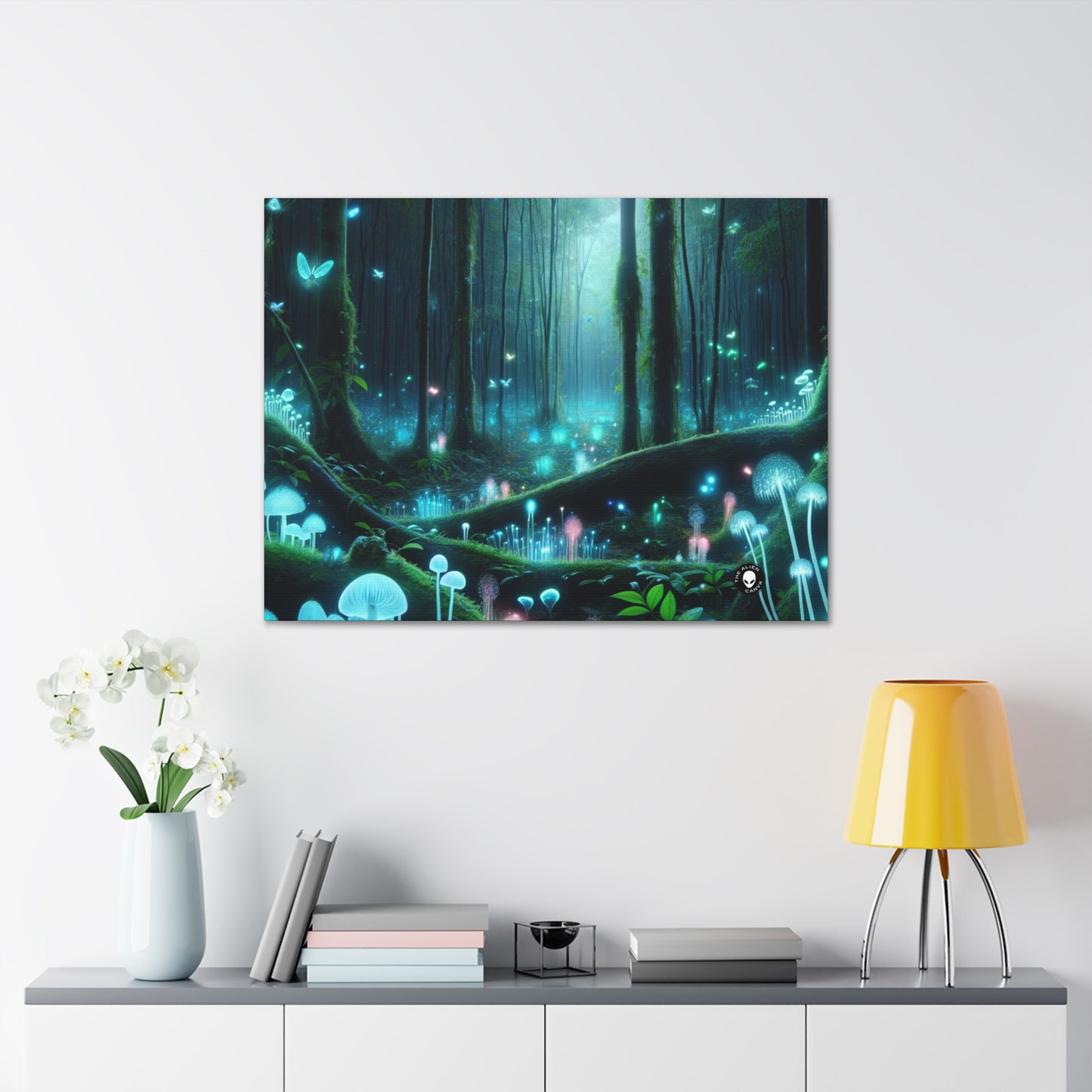 "Enchanted Night: Bioluminescent Forest" - The Alien Canva