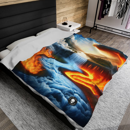 "Fusion of Elements: Harmony in Contrast" - The Alien Velveteen Plush Blanket