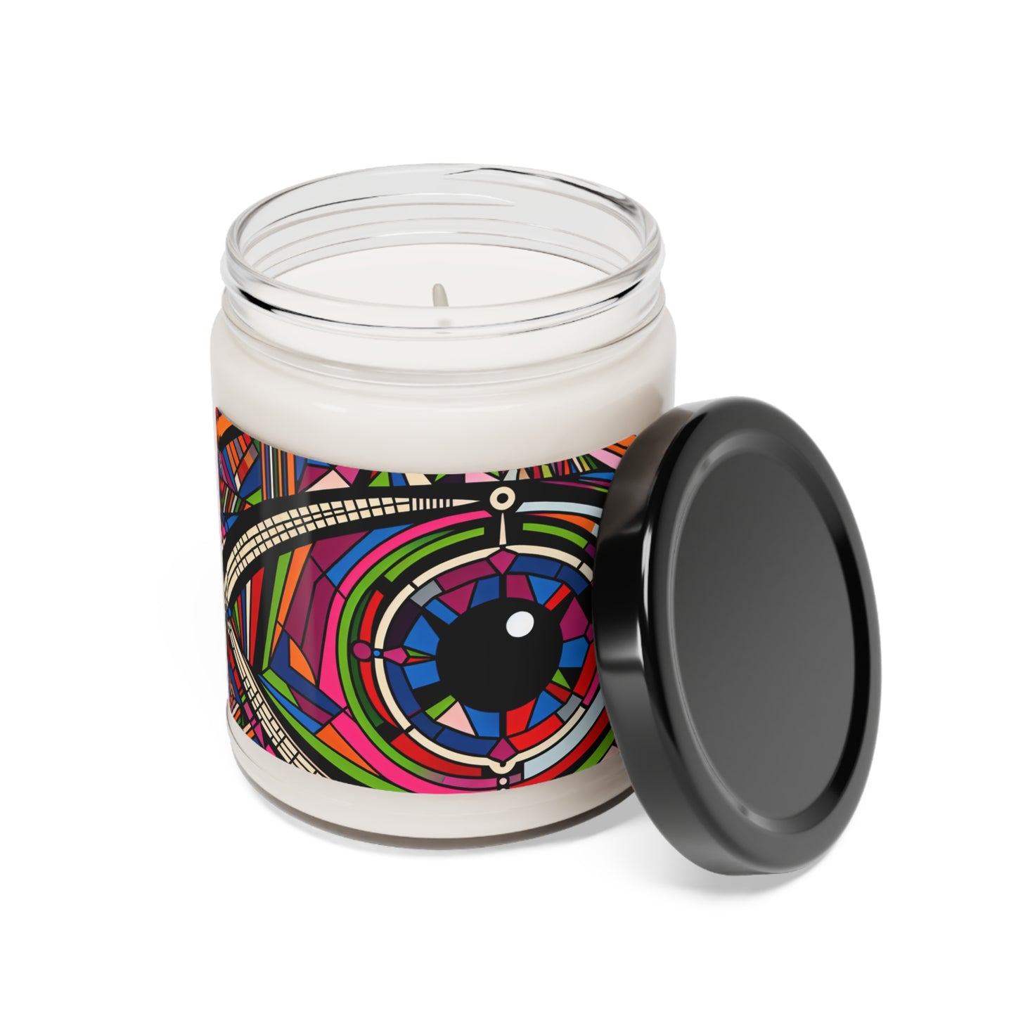 "Eye of the Illusionist". - The Alien Scented Soy Candle 9oz Op Art Style
