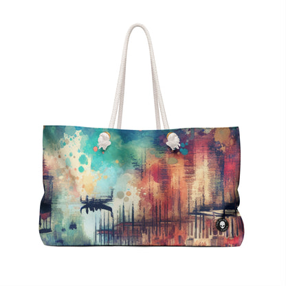 Tranquil Coast: A Serene Watercolor Sunset Painting - The Alien Weekender Bag Watercolor Painting