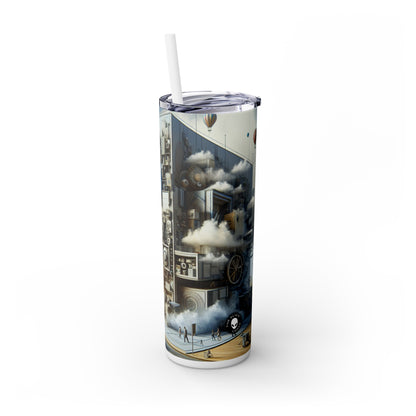 "Transformations symboliques : réalisme conceptuel dans les objets du quotidien" - The Alien Maars® Skinny Tumbler with Straw 20oz Réalisme conceptuel