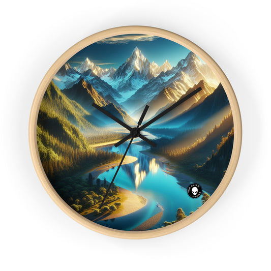 "Serenity's Palette: A Sunset Symphony" - The Alien Wall Clock Photorealism