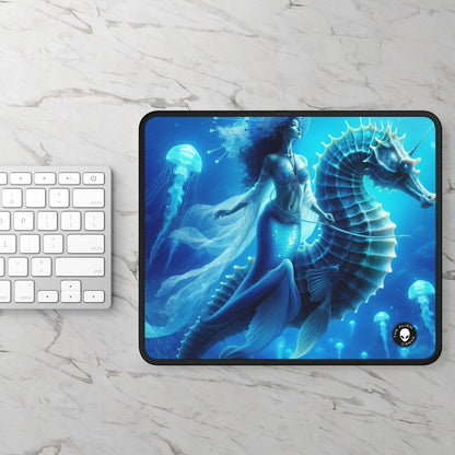 "Mermaid Magic: Journey with the Giant Seahorse" - Alfombrilla de ratón para juegos de Alien