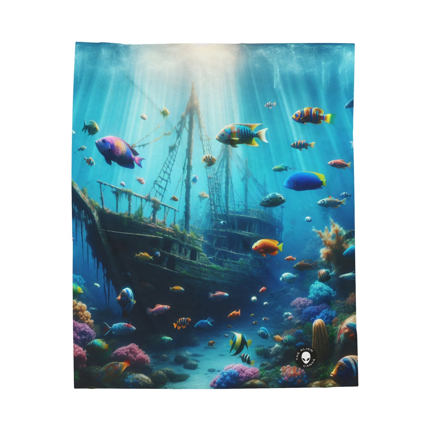 « Sunken Shipwreck Wonderland » - La couverture en peluche en velours Alien