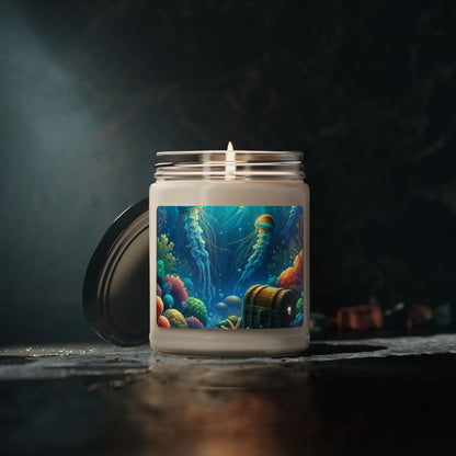 « Sous les vagues : un trésor caché » – Bougie parfumée au soja Alien 9oz