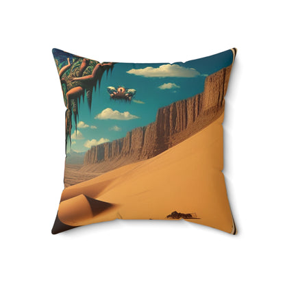 "Uprising in the Outback" - The Alien Spun Polyester Square Pillow Surrealism Style