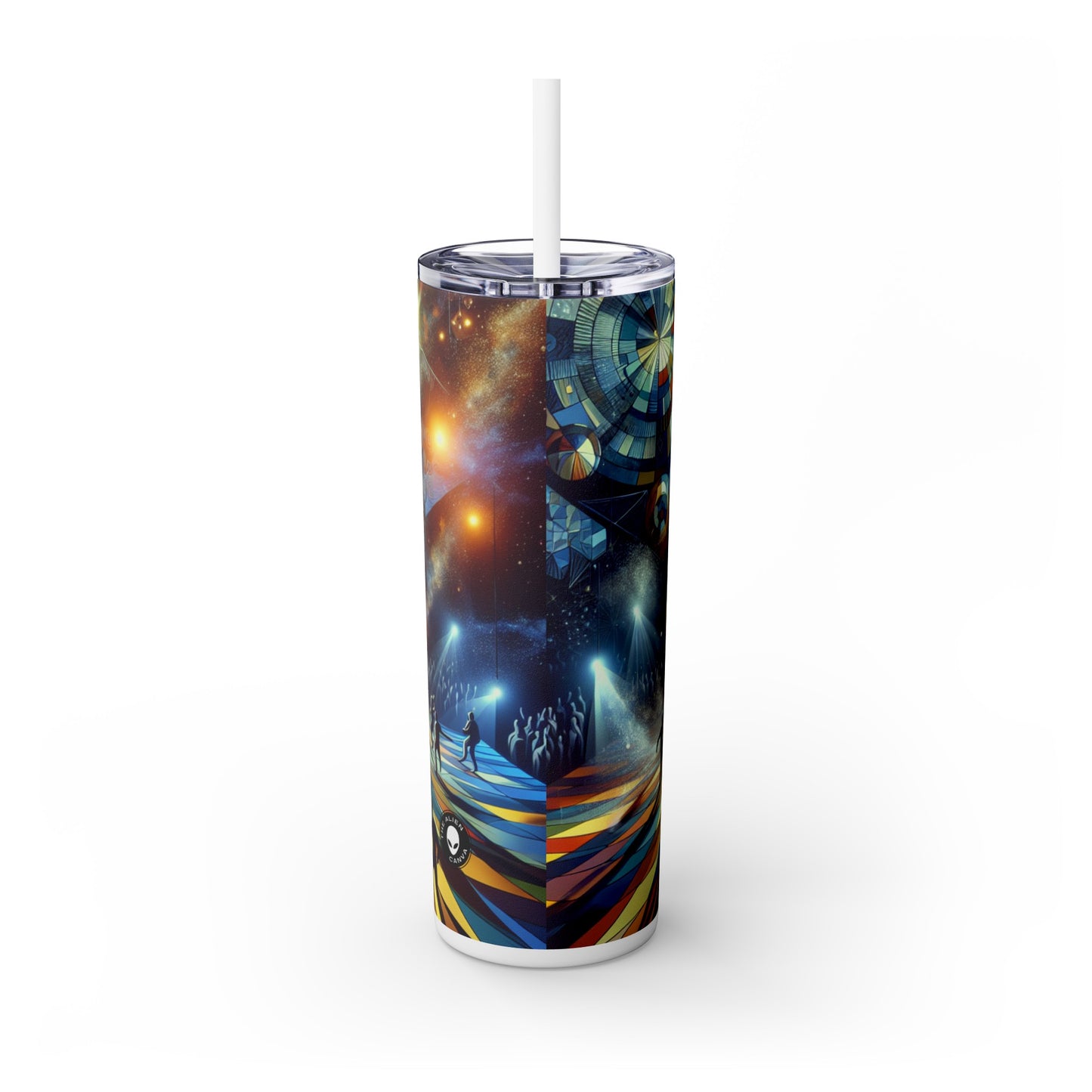 "Flight of the Artist: A Synchronized Dance with Nature" - The Alien Maars® Skinny Tumbler with Straw 20oz Performance Art