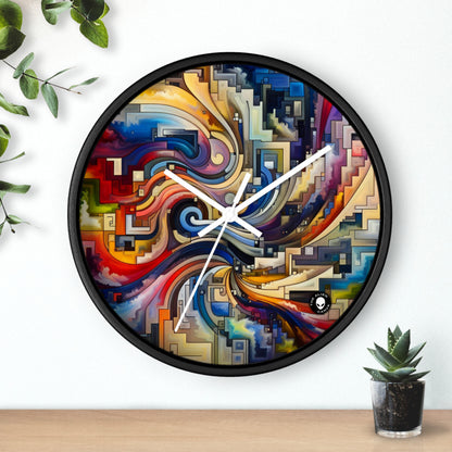 "Azul Sereno: Arte Abstracto con Formas Geométricas" - El Reloj de Pared Alien Arte Abstracto