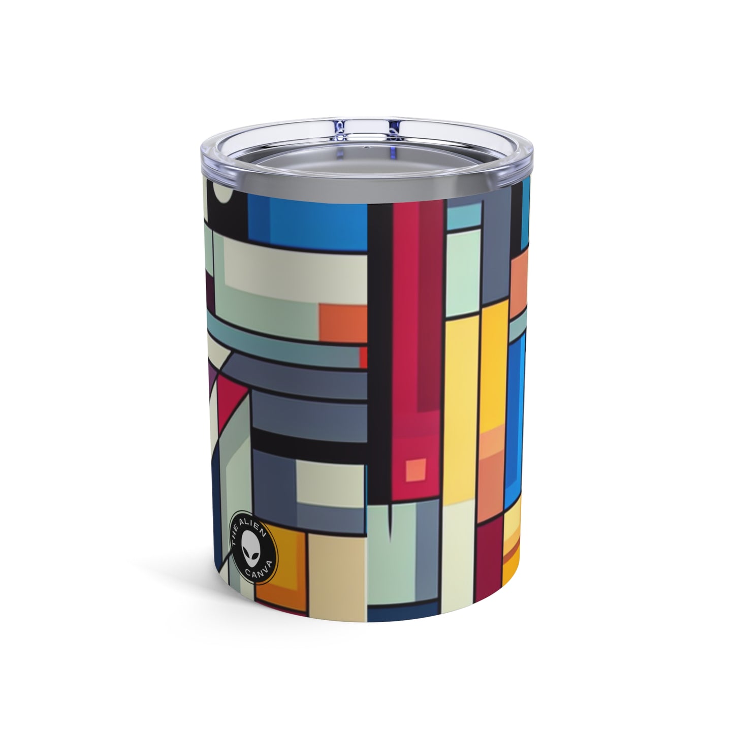 "Paisaje urbano futurista: una percepción geométrica" ​​- The Alien Tumbler 10oz Pintura de borde duro