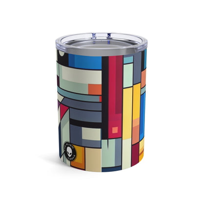 "Paisaje urbano futurista: una percepción geométrica" ​​- The Alien Tumbler 10oz Pintura de borde duro