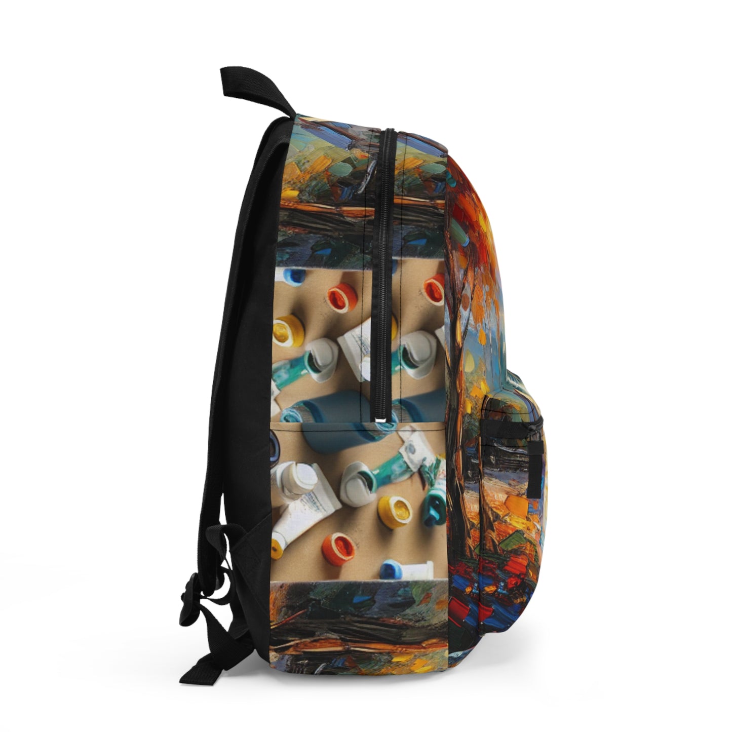 "Market Vibrance: A Post-Impressionist Perspective" - The Alien Backpack Post-Impressionism