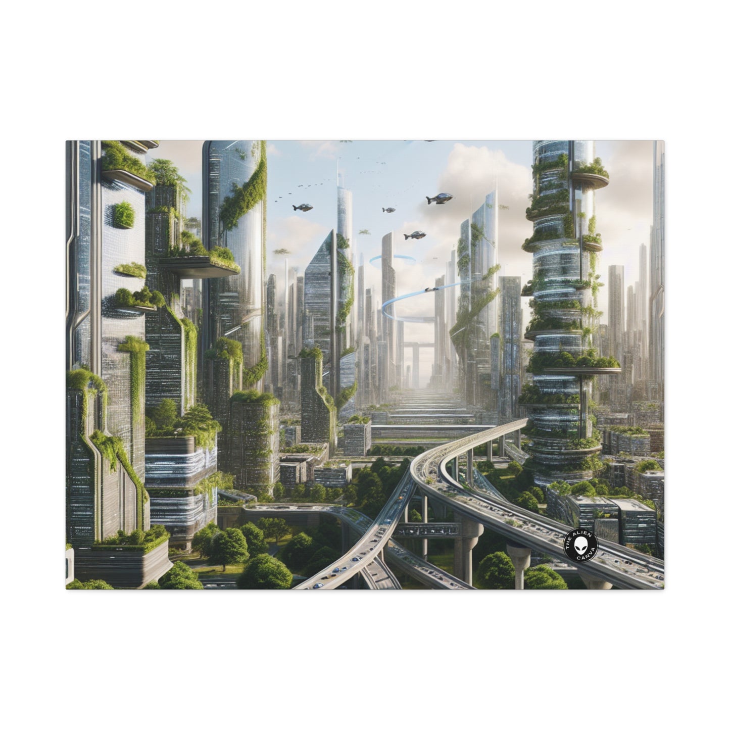 « La reconquête de la nature : un paysage urbain futuriste » - The Alien Canva