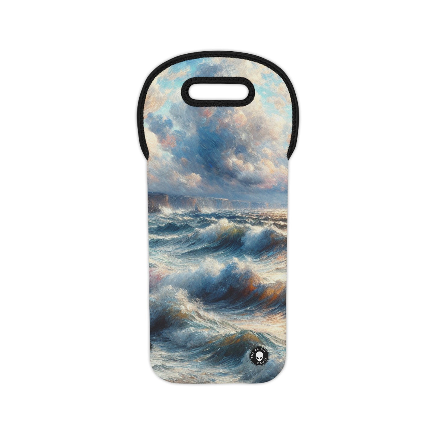 "Storm-Tossed Seas" - The Alien Wine Tote Bag Impressionism