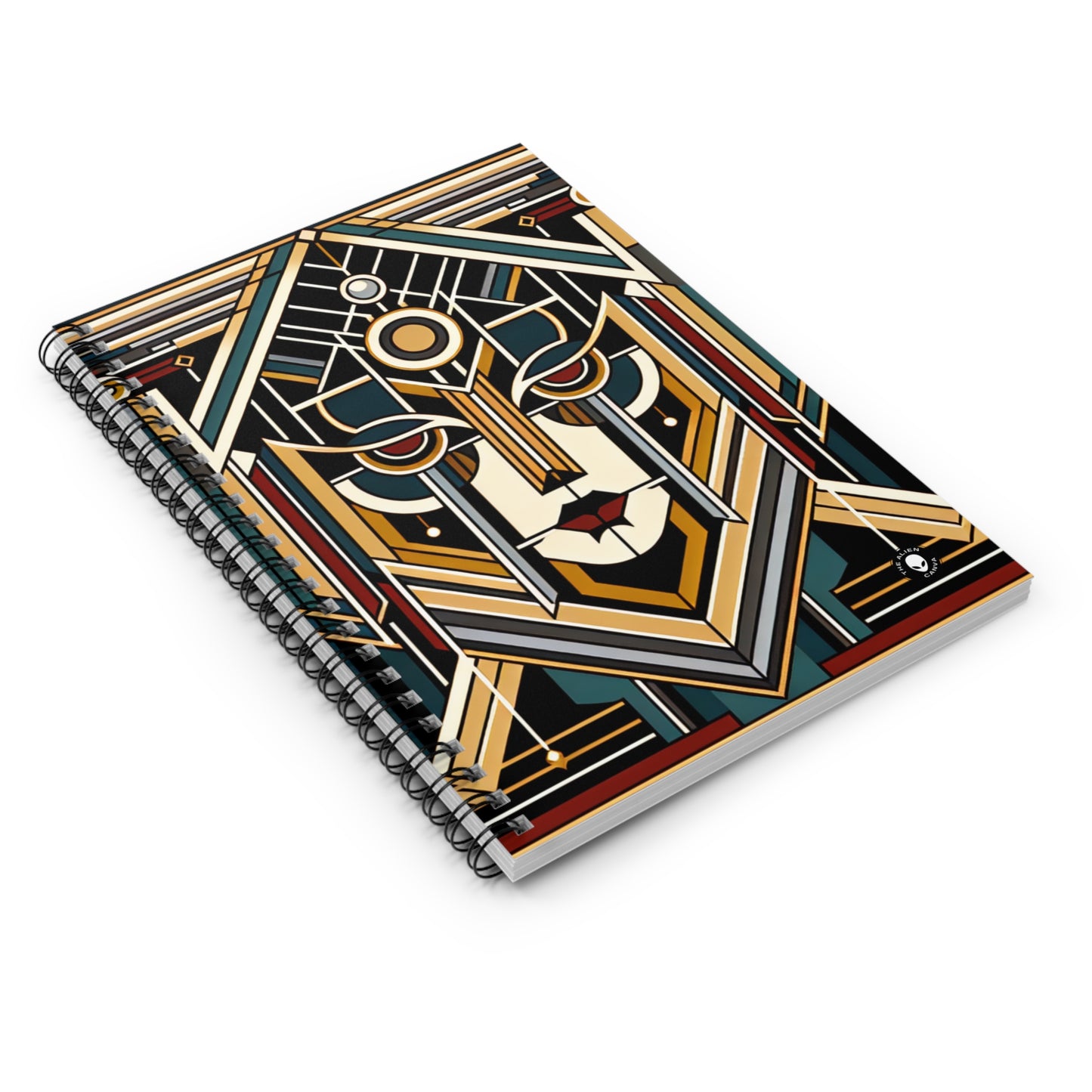 "Glamour & Decadence: A 1920s Art Deco Cocktail Soiree" - The Alien Spiral Notebook (Ruled Line) Art Deco