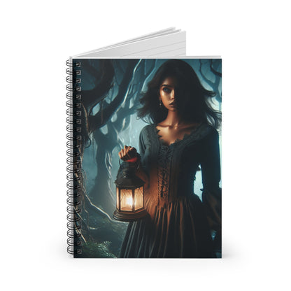 "Ready for Battle in the Twisted Woods" - The Alien Spiral Notebook (Ruled Line) Gothic Art Style