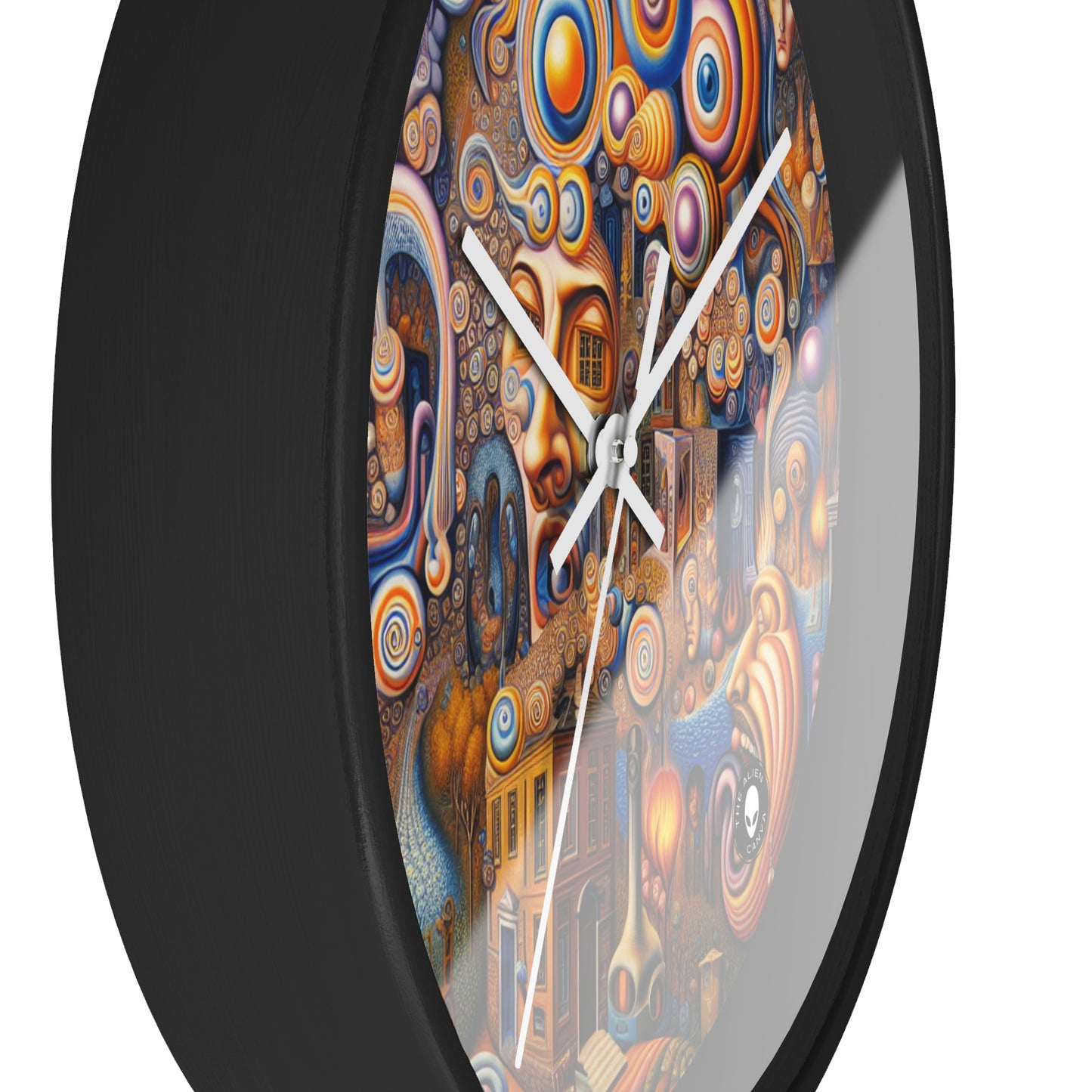 "Melted Time: A Whimsical Dance of Dreams" - The Alien Wall Clock Surrealism