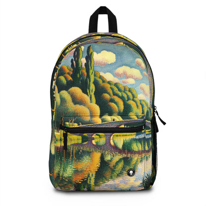 "Tranquil Sunset: A Pointillism Landscape" - The Alien Backpack Pointillism