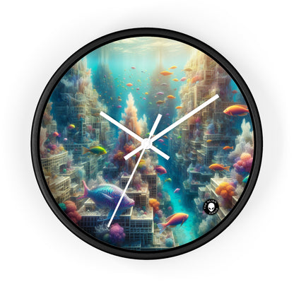 "Coralline City: A Surreal Underwater Wonderland" - The Alien Wall Clock