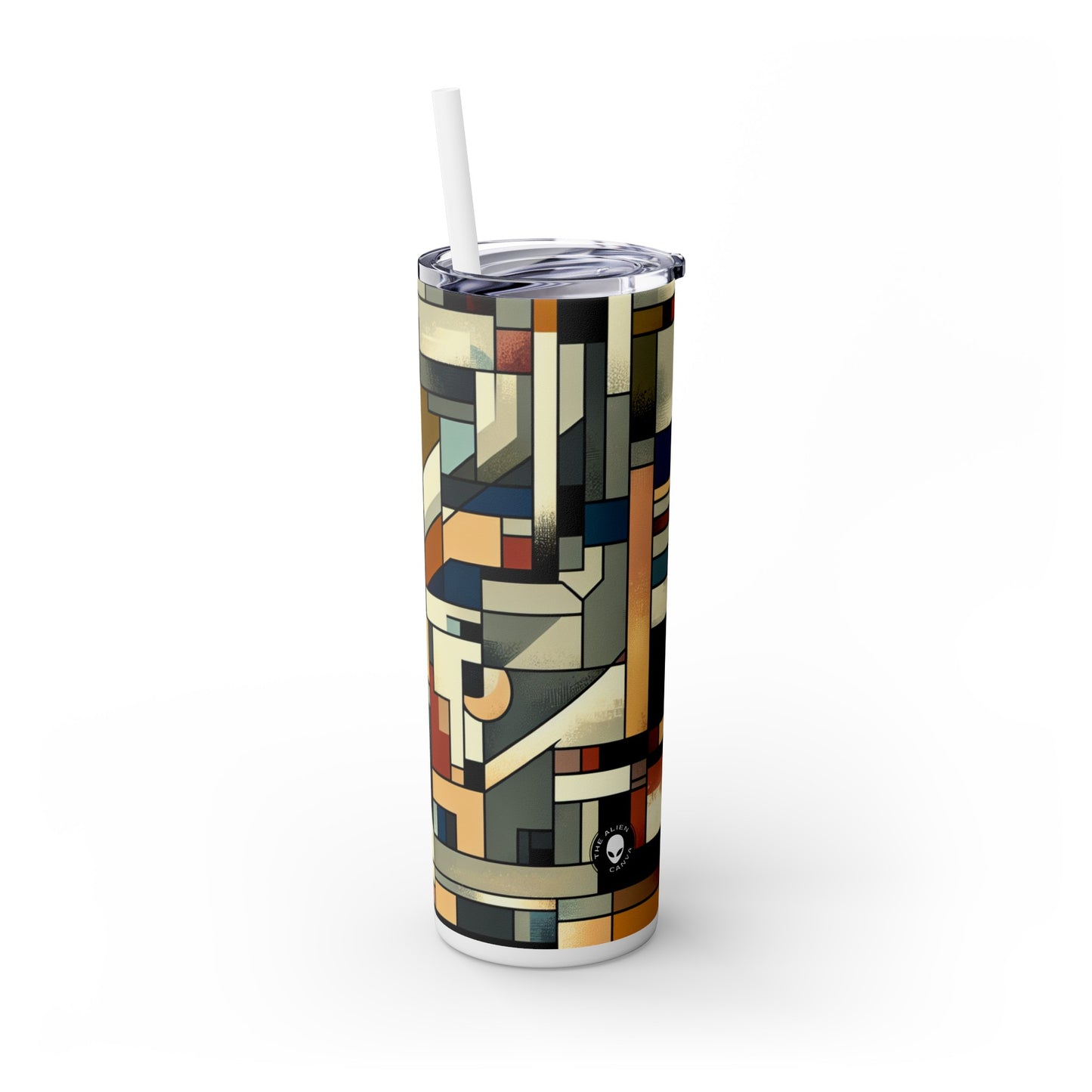 "Paisaje urbano cubista: energía urbana": el vaso delgado con pajita Alien Maars® de 20 oz Cubismo sintético