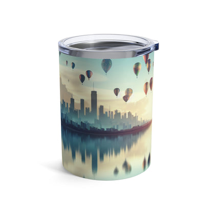 "Mirrored Metropolis: Un lac de rêves" - The Alien Tumbler 10oz