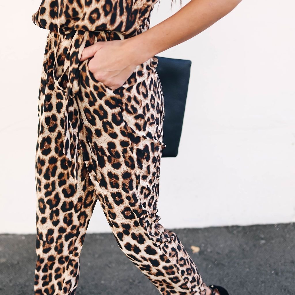 Loose Women's Leopard Print Jumpsuit