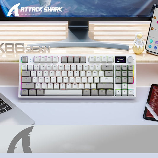 K86 clavier de machines lumineuses filaire Bluetooth rvb à trois modes