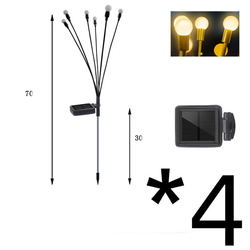 Simulation luciole lumière solaire décoration de jardin extérieur pelouse paysage lampe décor de noël lumières LED solaires lumières de jardin en plein air