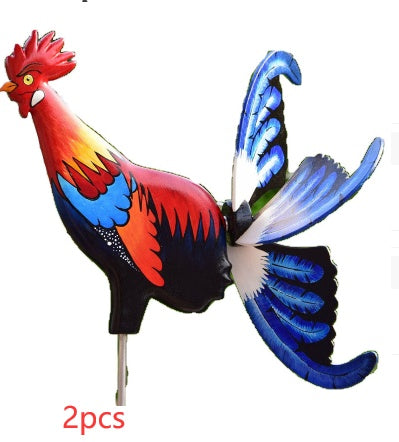 Rooster Windmill Garden Courtyard Farm Decor Waterproof Yard Statue Vivid Sculpture Handmade Garden Decoration Outdoor Jardinage