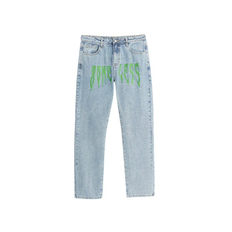 American High Street Fashion Brand Wide-leg Denim Trousers